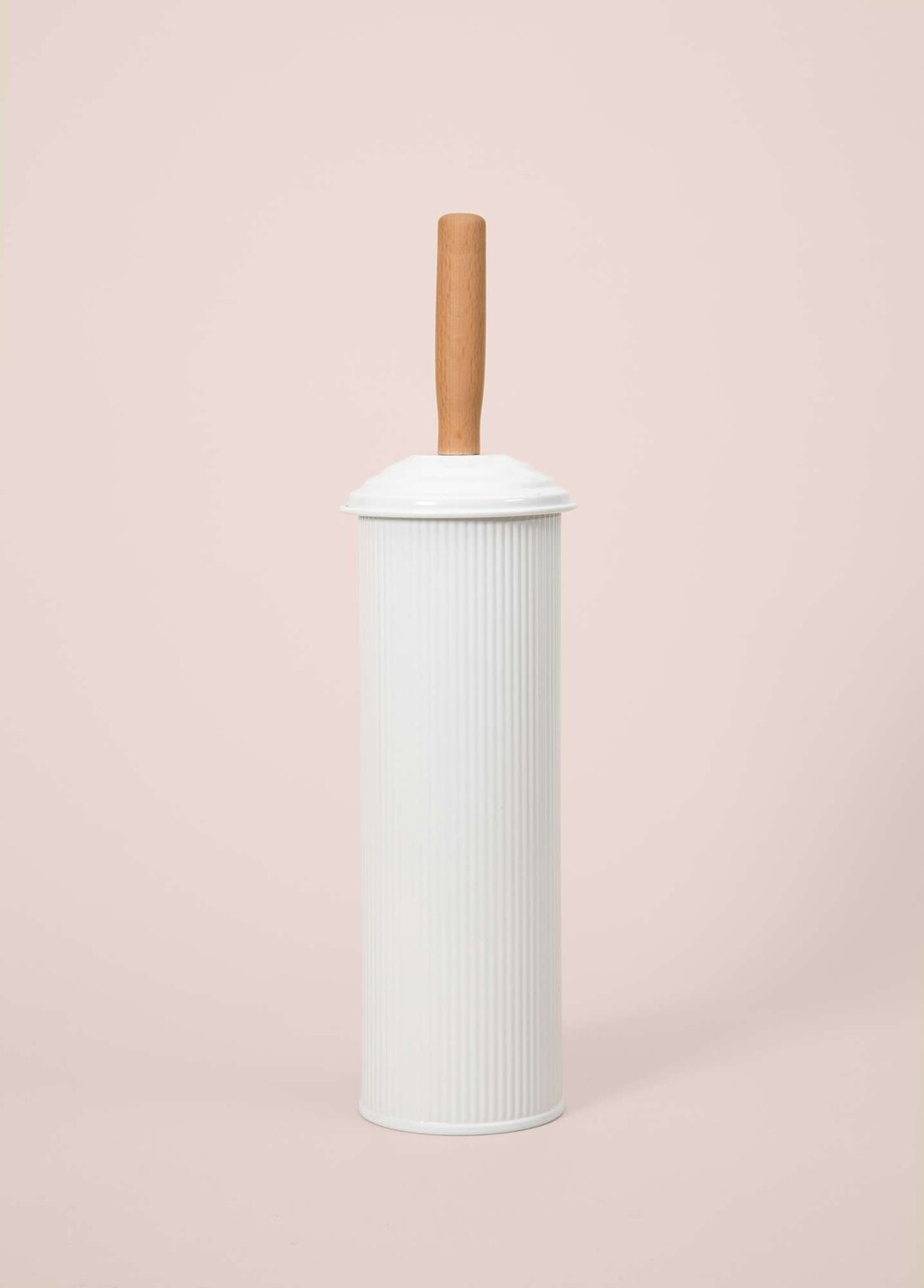 Perie de toaleta, L'essentiel Maison, STP0017, 9x9x40 cm, Alb - imagine 3